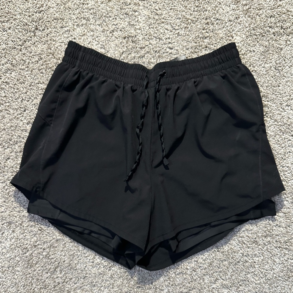 H&M Sport Black Athletic Shorts with Drawstring